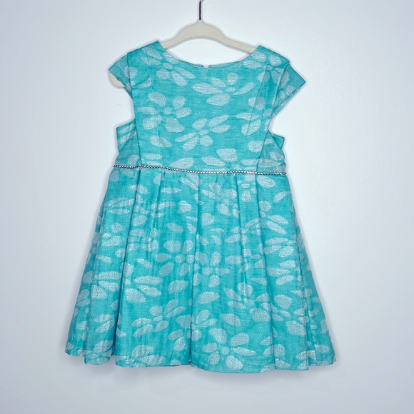 Abel & Lula Mint green & Silver Brocade Dress + coordinating sweaterNWT 4T
